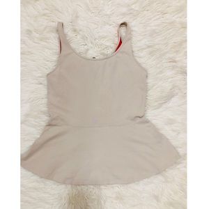 Tan & Orange Peplum Tank